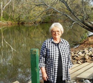 Porterdale Mayor Arline Chapman in front of the new kayak and canoe launch at Yellow River Park in downtown Porterdale.